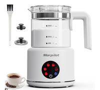 morpilot Mousseur à lait électrique 6 en 1 - Mousseur à lait automatique de grande capacité 500 ml - Cuiseur vapeur en verre visuel - Machine à chocolat chaud et mousseur pour café latte
