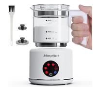 Morpilot Mousseur à Lait Électrique en Verre 6 en 1, Grande Capacité 500ml 600W Milk Frother à Mousse de Lait Chaude et Froide et Lait Chaud, Emulsionneur de Lait Divisé pour Cappuccino Macchiato