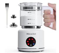Morpilot Mousseur à Lait Électrique en Verre 6 en 1, Grande Capacité 500ml 600W Milk Frother à Mousse de Lait Chaude et Froide, Chauffe-Lait Emulsionneur de Lait Divisé pour Cappuccino Macchiato Latte