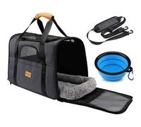 Morpilot Pet Carrier Bag, Sac De Transport Portable Pour Chat Ouverture Par Le Haut, Tapis Amovible Et Filet Respirant, Sac De Transport Pliable Pour Chiens Et Chats, Avec Bandoulière Et Bol Pour Anim
