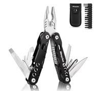Pinces Multifonctions 25 en 1, Morpilot Outil de Poche Multifonction et 11 Têtes de Tournevis avec Sac (Couteau de Poche Suisse, Ciseaux, Tournevis, Scie, Ouvre-boîte) Idee Cadeau Homme - Noir
