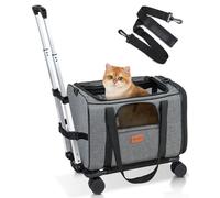 Morpilot Sac de Transport à roulettes pour Chat, approuvé par Les compagnies aériennes, pour Petits Chiens, pour Grands Chats, Poussette pour Chiot, Sac de Voyage Amovible et Pliable