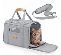 Morpilot Sac Transport Chat Chien, Caisse de Transport Chat Respirant et Pliable Cage Transport Chat avec Matelas en Peluche Amovible + Bol (Accepté au Maximum 15lbs/7kg，44 * 31 * 34cm)