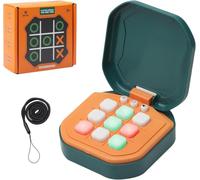 Morpion Électronique 7-en-1 Giiker - Jeu de Société Électronique Portable Tic Tac Toe pour 1 à 4 Joueurs, Jeu Éducatif de Logique et Mémoire, Jeu de Voyage et Cadeau Famille Enfant