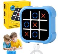 Morpion Electronique, Console de Jeux Portable, Tic Tac Toe Bolt Game, Smart Games, Console de Jeux Portable, Jouets de Jeu de Puzzle D'échecs Portables pour Enfant et Adultes (Bleu)