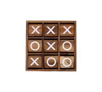 Morpion XL En Bois Tic Tac Toe Pivotant 20,2 Cm - 9 Blocs, 2 Joueurs