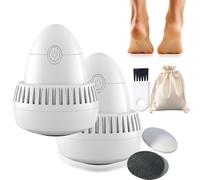 Morrat Foot Grinder, New Electric Foot Grinder Hard Skin Remover, Portable & Rechargeable Callus Remover with 2 Speed Levels & 2 Grinding Heads, Ideal for Dead/Hard Cracked/Dry Skin (2 Pcs)