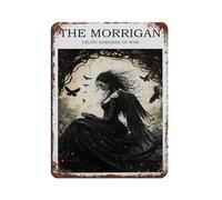 Morrigan, Affiche rétro en métal avec déesse de la guerre - Décoration murale - 30 x 40 cm
