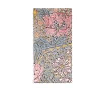 Morris Pink Honeysuckle (William Morris) Slim 12-month Horizontal Hardback Dayplanner 2025 (Elastic Band Closure)