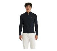Morris Stockholm - Pull/Veste Navy Merino John Zip - Homme - Pulls - Bleu - Taille: S