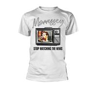 Morrissey T-shirt unisexe pour adulte « Stop Watching The News », BLANC, L