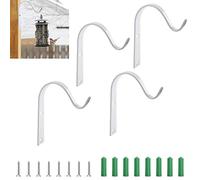 Morrobol fer crochets muraux, 4 3 "blanc classique lanterne murale support décoratif lourd métal panier crochet pour accrocher des ornements, plantes intérieur extérieur