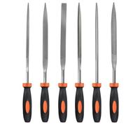 MORROWIND Lot de 6 Limes Aiguilles, Ø 4 mm Longueur 160 mm, Acier Alliée Trempé, Mini Limes pour Métal Bois Plastique, Plate Warding Carrée Triangulaire Ronde Demi-Ronde, Orange