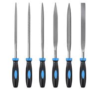 MORROWIND Lot de 6 Limes Aiguilles, Ø 5 mm Longueur 180 mm, Acier Alliée Trempé, Mini Limes pour Métal Bois Plastique, Plate Warding Carrée Triangulaire Ronde Demi-Ronde, Bleu