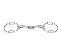 Mors 2 anneaux à passes, double brisure pour cheval Sprenger Satinox Argenté 125 mm