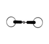 Mors 2 anneaux brisé en caoutchouc pour cheval Feeling Noir 125 mm