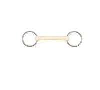Mors 2 anneaux pour cheval amovible droit Soyo Happy mouth "plain" Blanc 135 mm