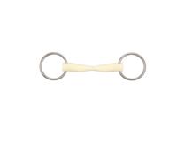 Mors 2 anneaux pour cheval amovible droit Soyo Happy mouth "taper" Blanc 135 mm