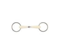 Mors 2 anneaux pour cheval amovible simple articulation Soyo Happy mouth Blanc 125 mm