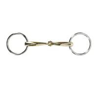Mors 2 anneaux pour cheval anatomique QHP Doré 9,5 cm