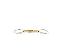 Mors 2 anneaux pour cheval avec double canons Jump'In Doré 125 mm