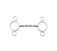 Mors 2 anneaux pour cheval avec pastille de cuivre Premier Equine Gris 5,5"