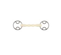 Mors 2 anneaux pour cheval boucle bague droit Soyo Happy mouth "mullen" Blanc 135 mm