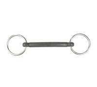 Mors 2 anneaux pour cheval cintré en caoutchoucHorze Chantilly Noir 12,5 cm