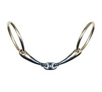 Mors 2 anneaux pour cheval double brisure anatomique Harry's Horse Sweet Iron Doré 11,5 cm