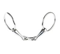 Mors 2 anneaux pour cheval double brisure Harry's Horse Flat link 16 mm Argenté 12,5 cm
