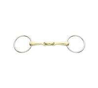 Mors 2 anneaux pour cheval double brisure Kavalkade KavalBit - 12 mm Doré 125 mm