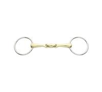 Mors 2 anneaux pour cheval double brisure Kavalkade KavalBit Doré 115 mm