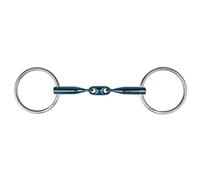 Mors 2 anneaux pour cheval double brisure Metalab Eco Blue Bleu 135 mm