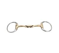 Mors 2 anneaux pour cheval double joint gb HORKA Doré 15,5 cm