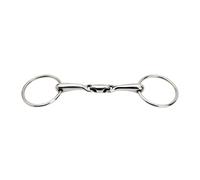 Mors 2 anneaux pour cheval double joint inox HORKA Argenté 14,5 cm