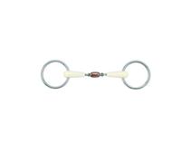 Mors 2 anneaux pour cheval double joint Soyo Happy Mouth Argenté 115 cm