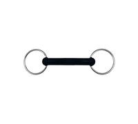 Mors 2 anneaux pour cheval droit avec caoutchouc Feeling Argenté 115 mm