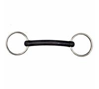 Mors 2 anneaux pour cheval en inox avec caoutchouc souple Tattini Argenté 13,5 cm