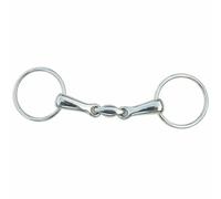 Mors 2 anneaux pour cheval en inox, double brisureTattini Argenté 12 cm