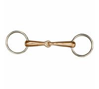 Mors 2 anneaux pour cheval filet bris canons en cuivre Tattini Argenté 12 cm