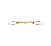 Mors 2 anneaux pour cheval gros canons Jump'In 70 mm Doré 135 mm