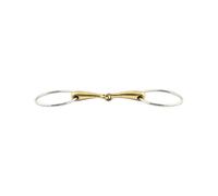 Mors 2 anneaux pour cheval gros canons Jump'In 90 mm Doré 125 mm