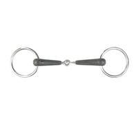 Mors 2 anneaux pour cheval simple brisure en caoutchouc Horze Chantilly Noir 12,5 cm