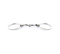 Mors 2 anneaux pour cheval torsadé bloqué Jump'In Gris 135 mm