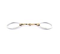 Mors 2 anneaux pour cheval torsadé Jump'In Doré 135 mm