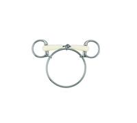 Mors 2 anneaux simple joint pour cheval Soyo Happy Mouth Dexter Ring Argenté 125 cm