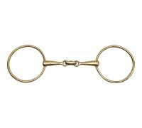 Mors 2 grands anneaux fins maillechort pour cheval Feeling Anatomic Doré 135 mm