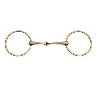 Mors 2 grands anneaux maillechort pour cheval Feeling Doré 115 mm