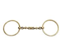 Mors 2 grands anneaux maillechort pour cheval Feeling Waterford Doré 125 mm
