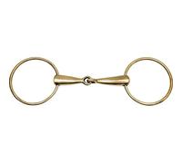 Mors 2 grands anneaux pour cheval Feeling Doré 135 mm